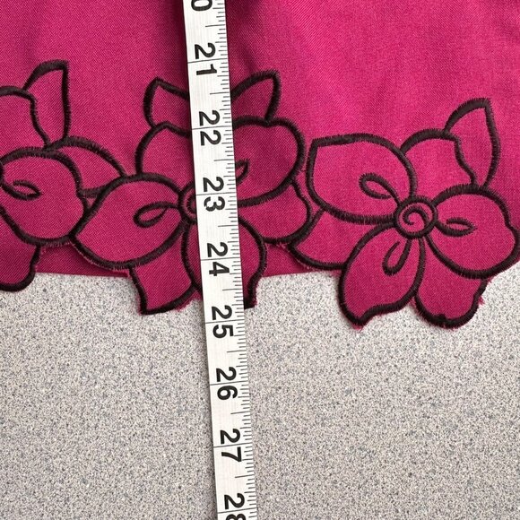 Anthony Richards Purple Open Front Floral Embroidery Hem Blazer Women Size 18P - Picture 8 of 9